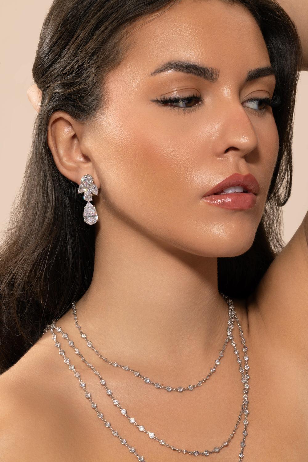 White Round Pear Drop Earrings-WHITE-JEWELRYBOUTIQUEEARRING-FANTASIA by DESERIO