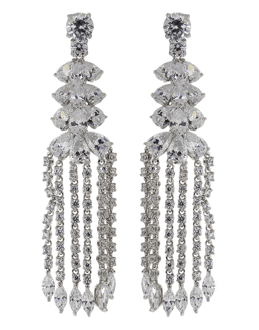 FANTASIA by DESERIO-Chandelier Drop Earrings-WHTGLD