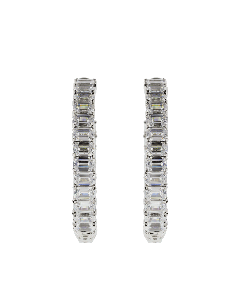 FANTASIA by DESERIO-Large Asscher Cut Hoop Earrings-WV