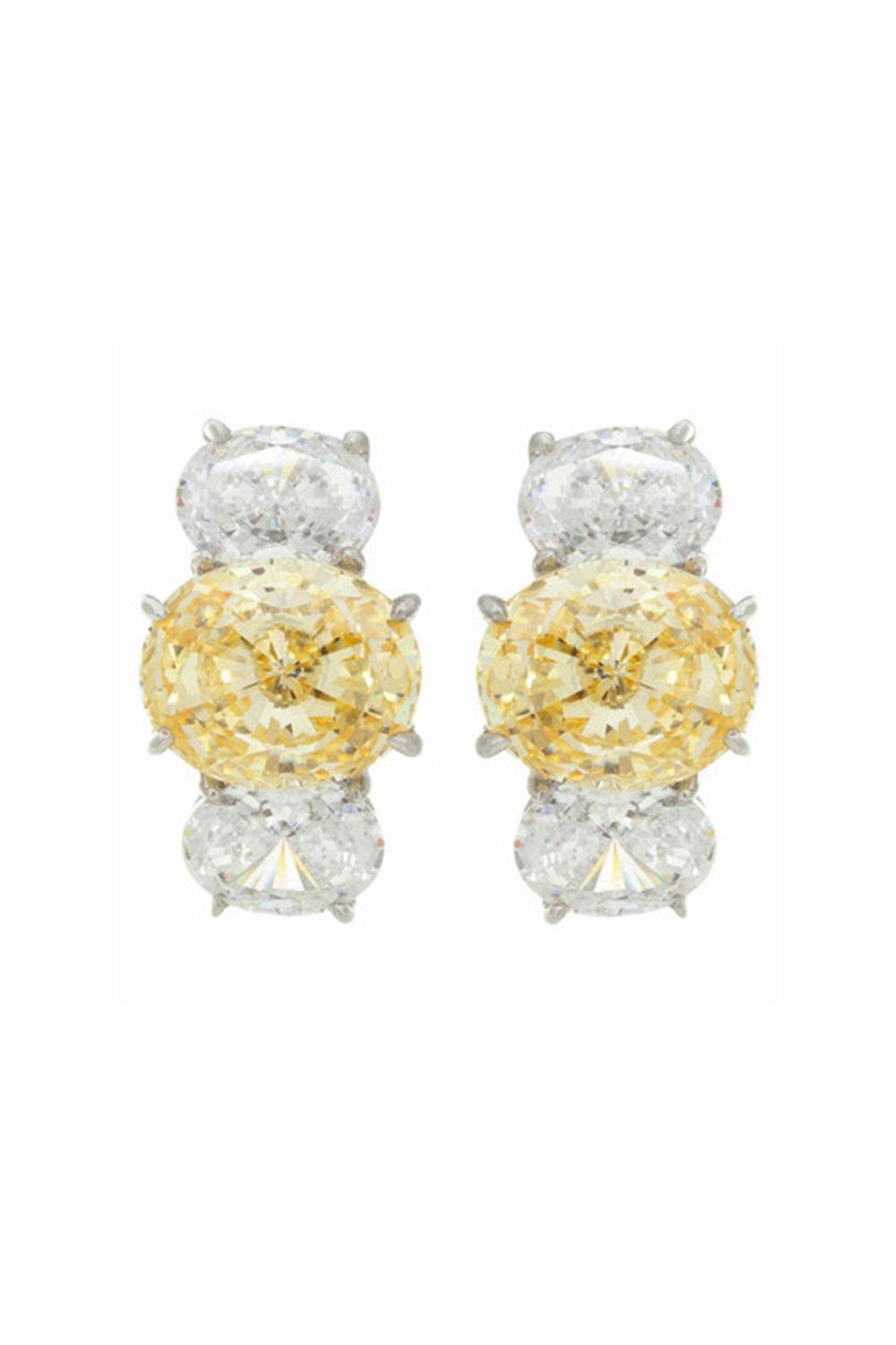 FANTASIA by DESERIO-Large Oval Canary Earrings-YELLOW
