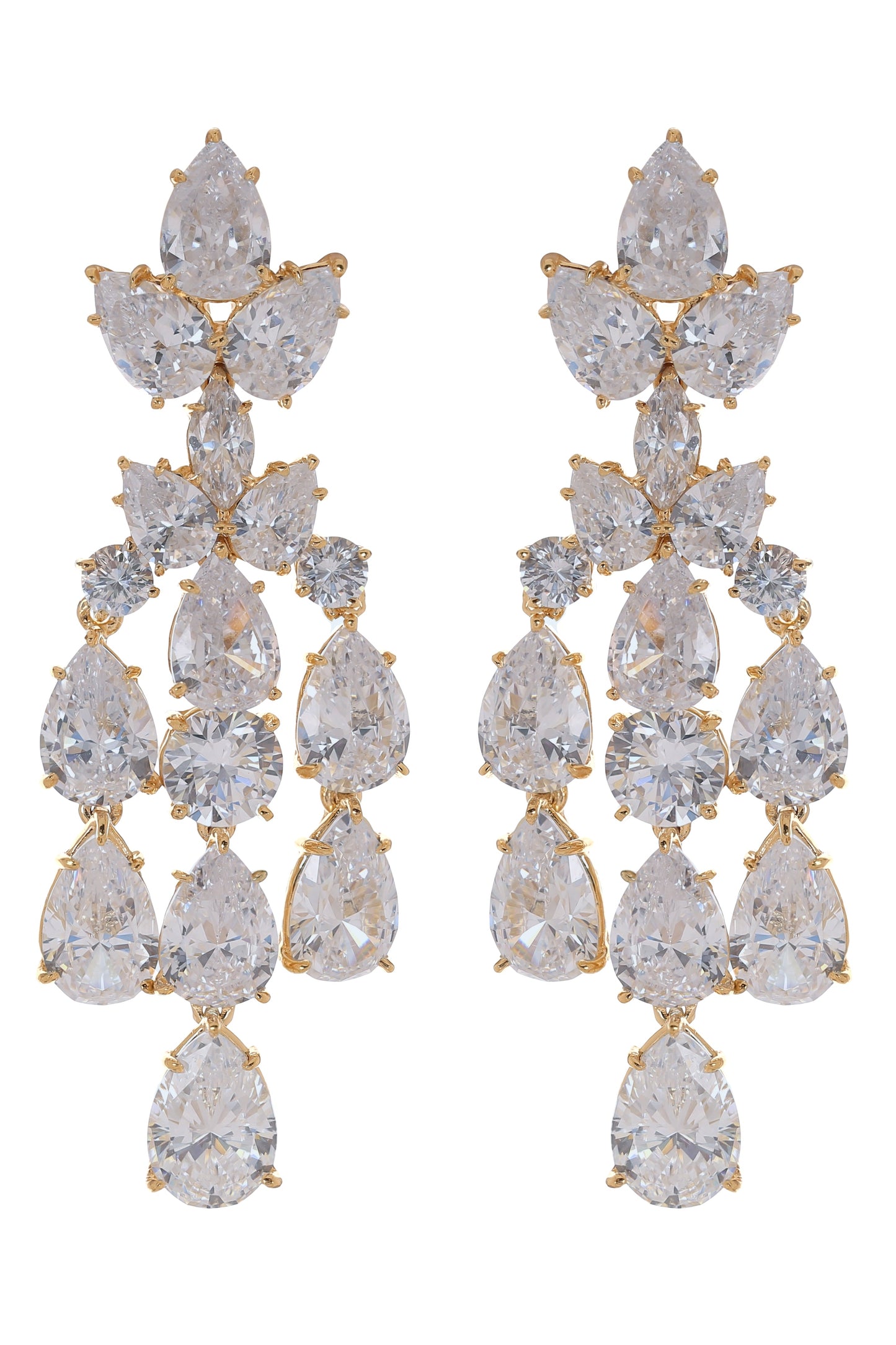 FANTASIA by DESERIO-Pear Chandelier Earrings-YELLOW