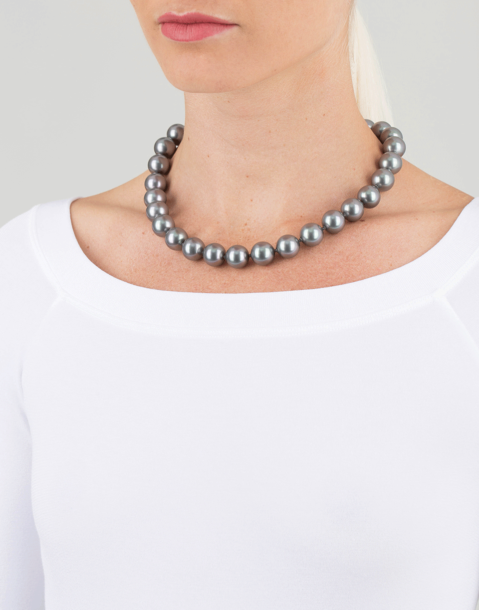 FANTASIA by DESERIO-Grey Pearl Necklace-GREY
