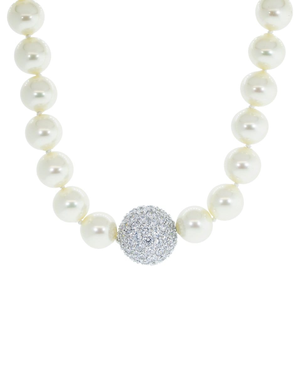 FANTASIA by DESERIO-Pave Clasp Pearl Necklace-W VPRLCZ