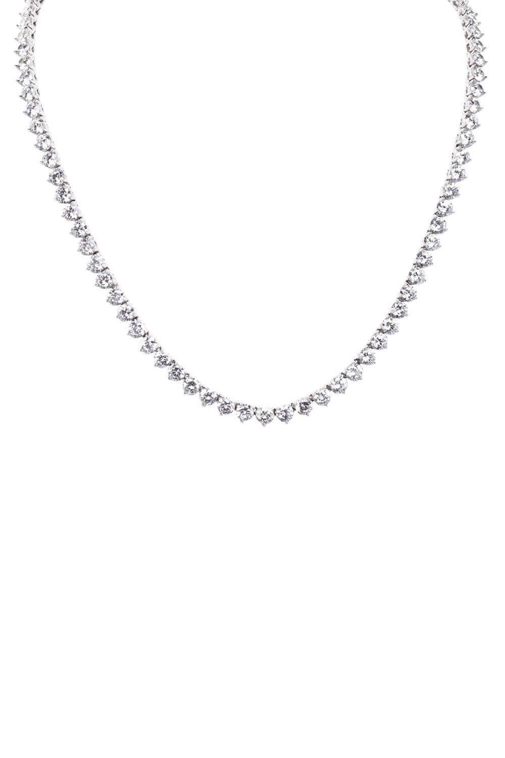 FANTASIA by DESERIO-Round Cut Tennis Necklace-WHITE