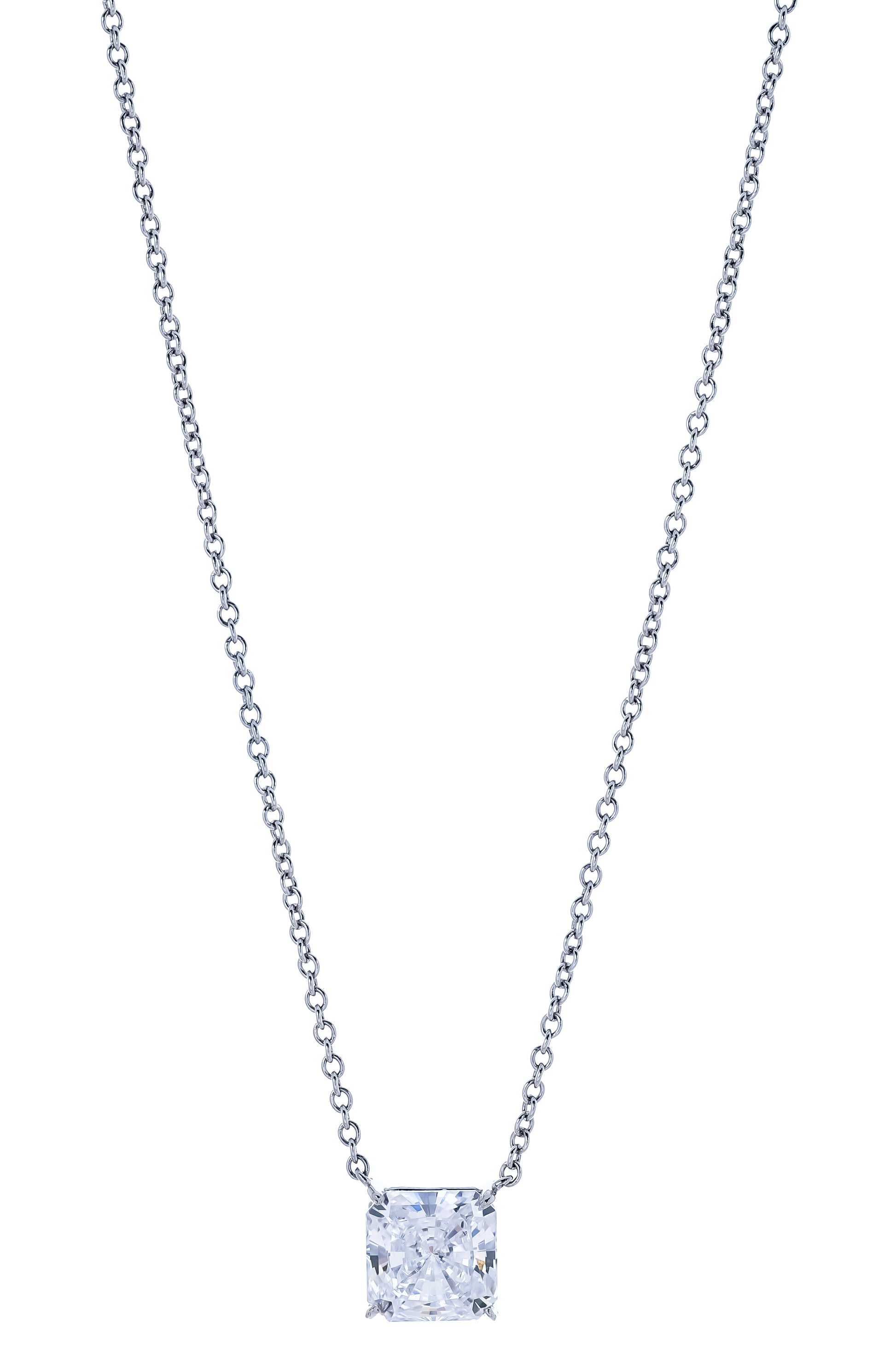 FANTASIA by DESERIO-Square Pendant Necklace-WHITE