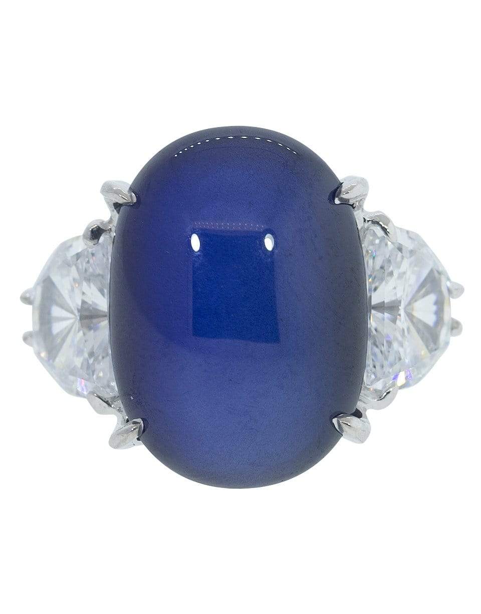 FANTASIA by DESERIO-Half Moon Side Sapphire Ring-W14KSAPP