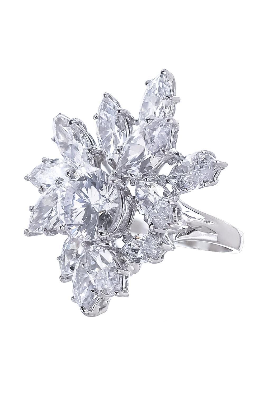 Large Cocktail Flower Ring-WHITE-5-JEWELRYBOUTIQUERING-FANTASIA by DESERIO