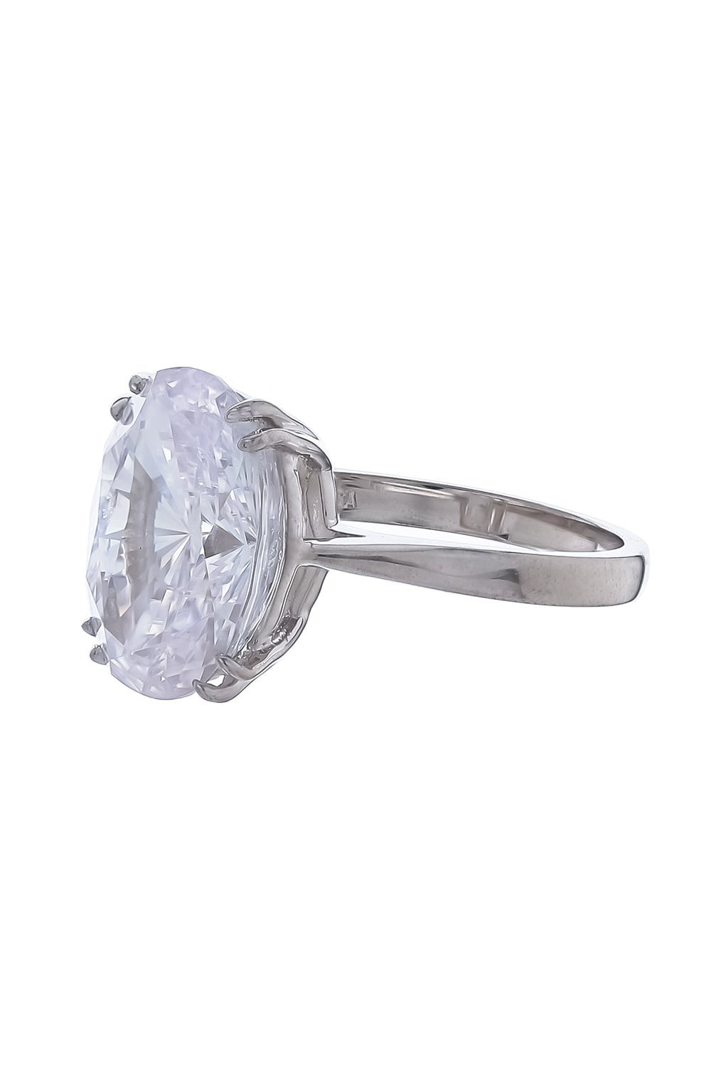 FANTASIA by DESERIO-Oval Solitaire Ring-WHITE