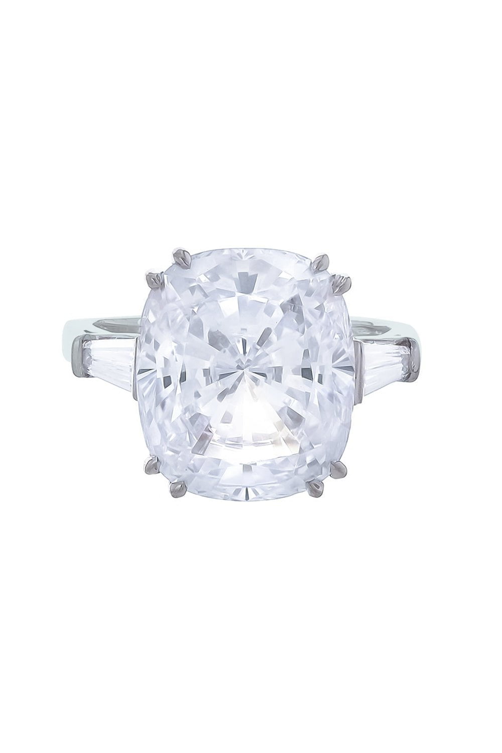 FANTASIA by DESERIO-Cushion Baguette Ring-WHITE