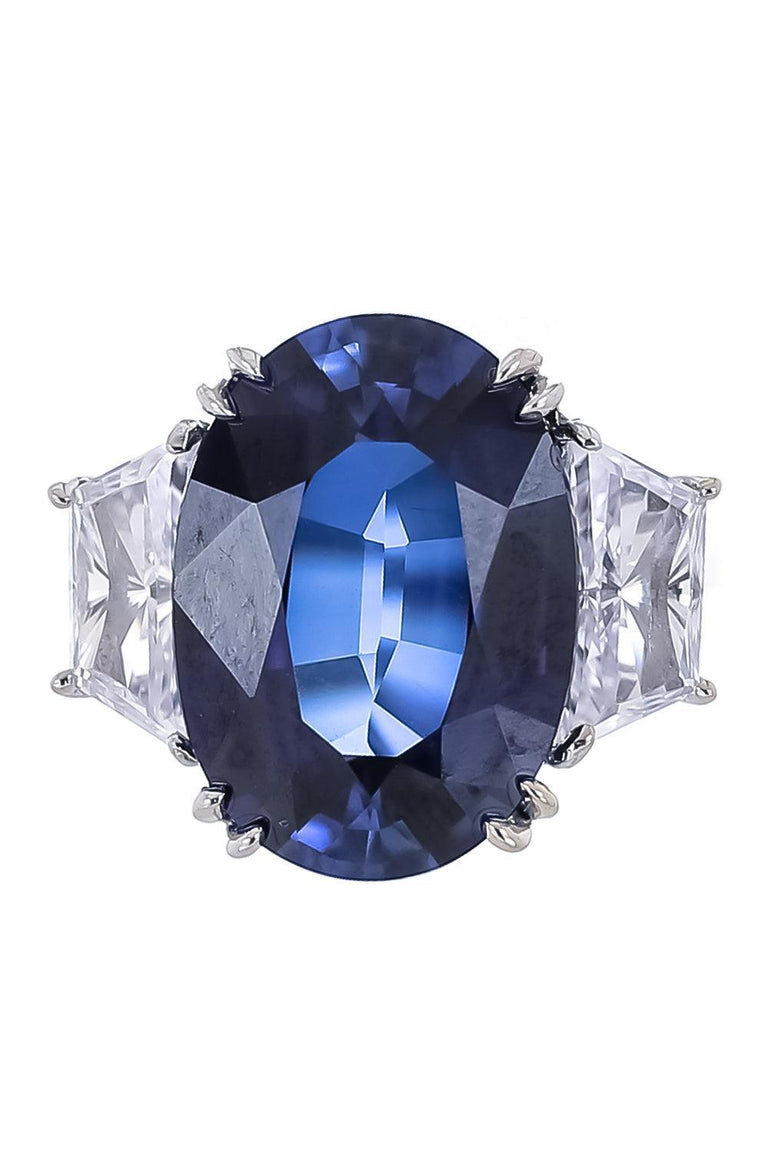 Blue Trapezoid Ring
