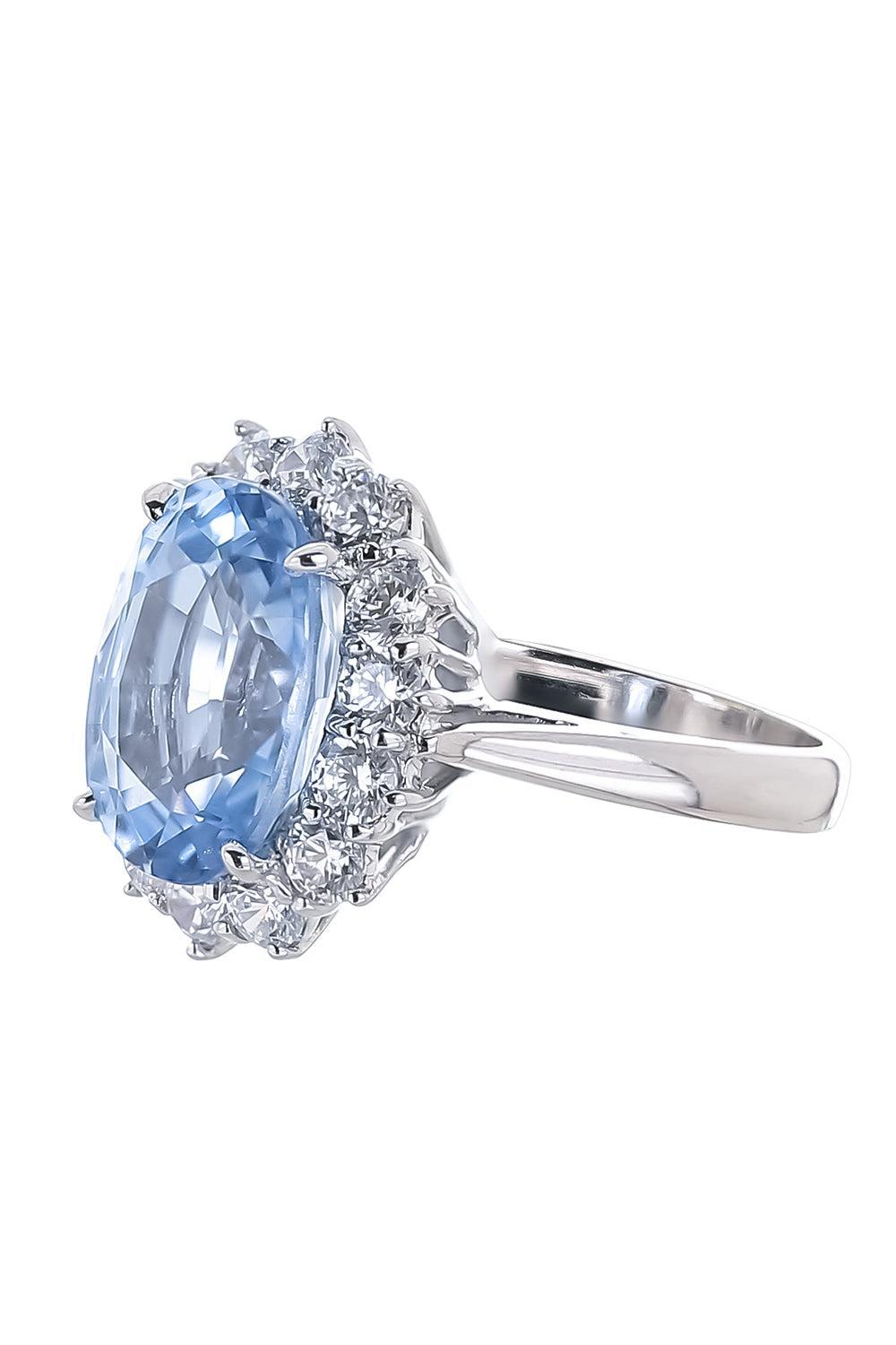 Blue Oval Princess Diana Ring
