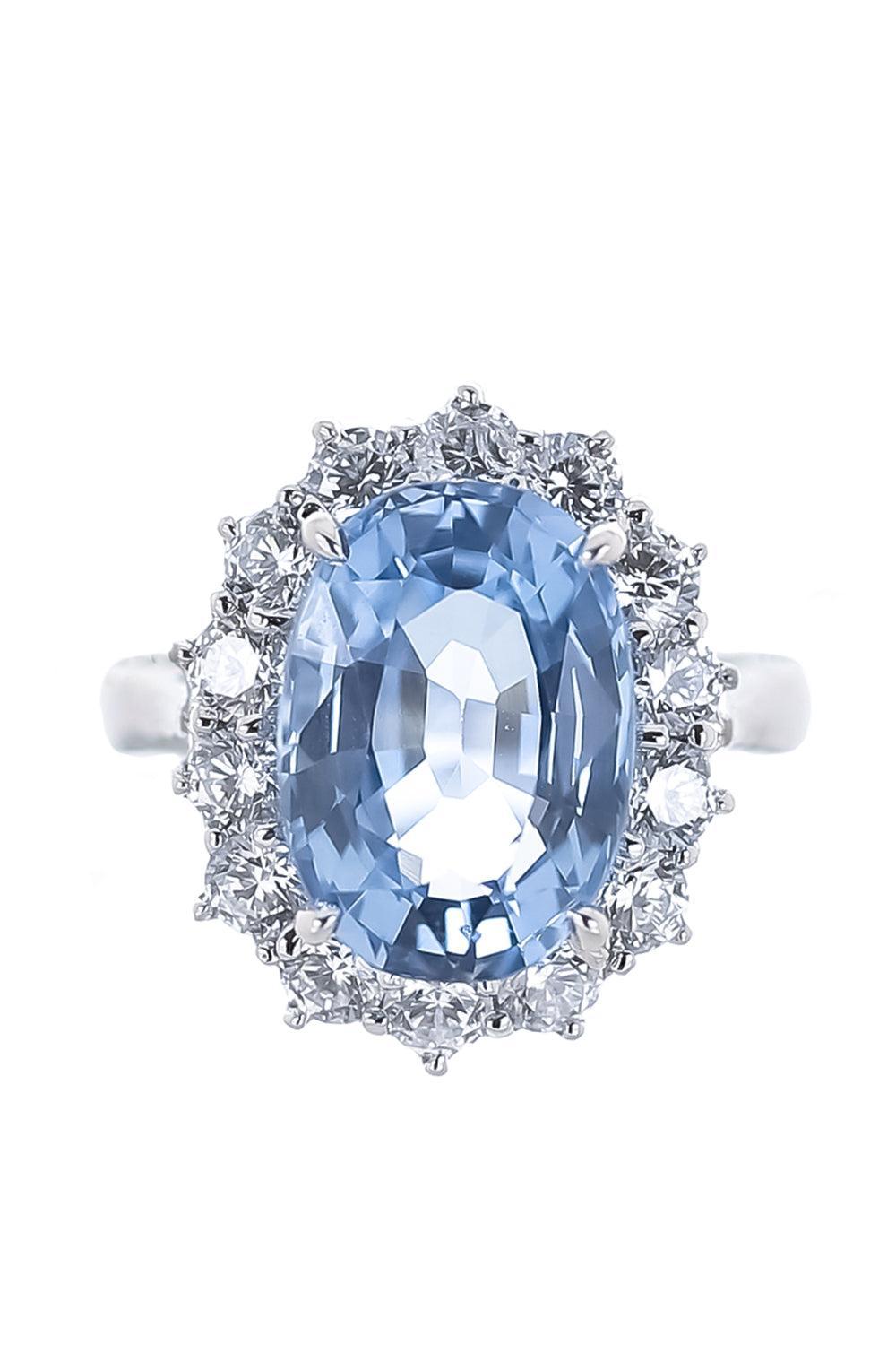 Blue Oval Princess Diana Ring