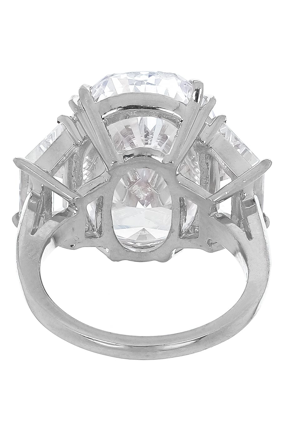 FANTASIA by DESERIO-Oval Cut Three Stone Ring-WHITE GOLD