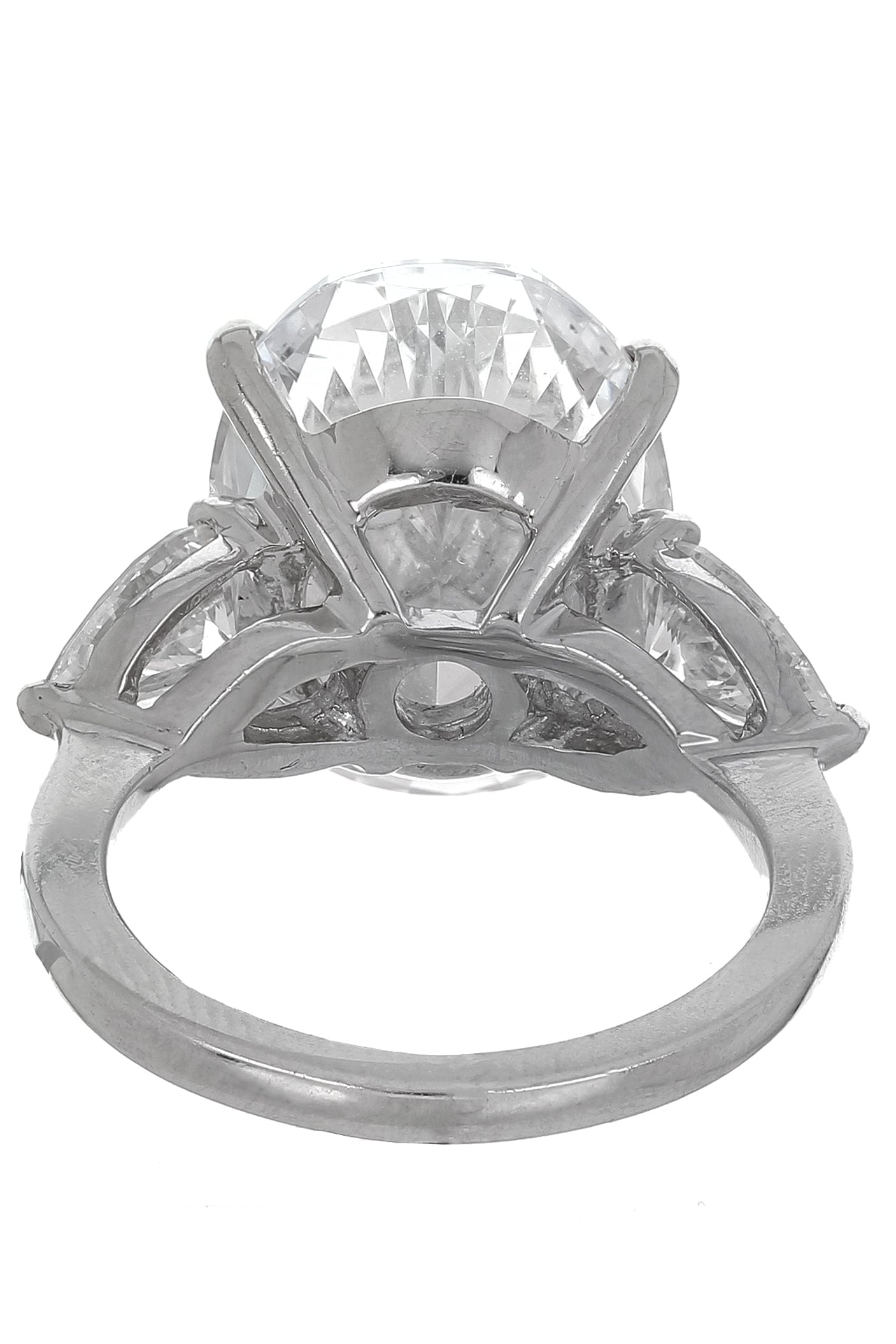 FANTASIA by DESERIO-Large Oval and Pear Ring-WHITE GOLD