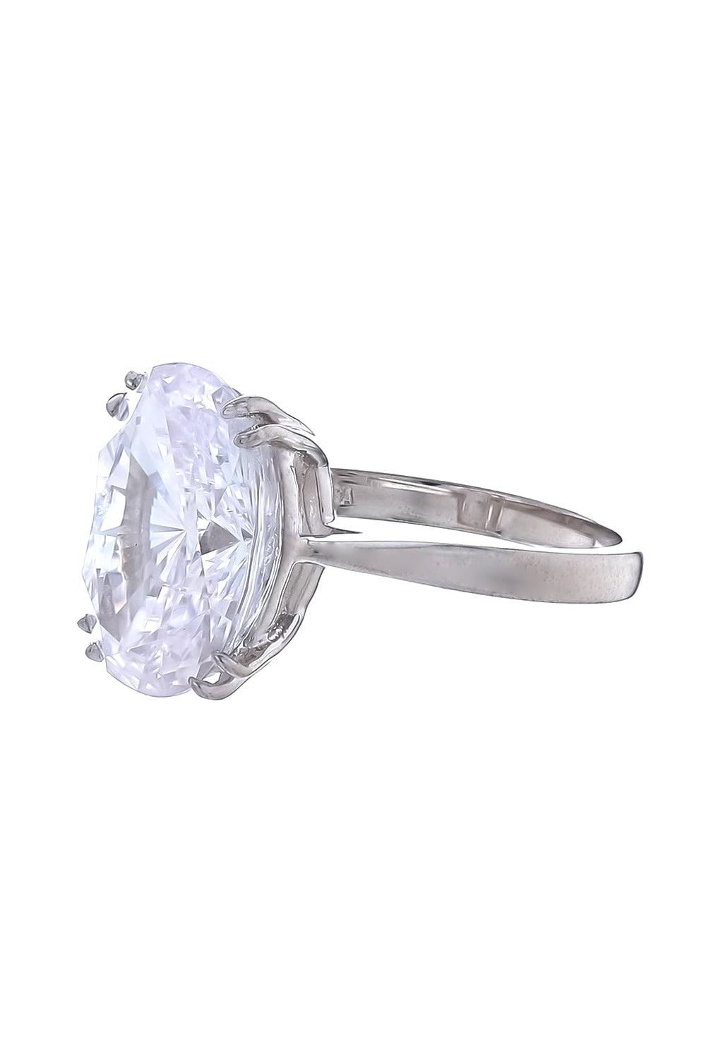 FANTASIA by DESERIO-Oval Solitaire Ring-
