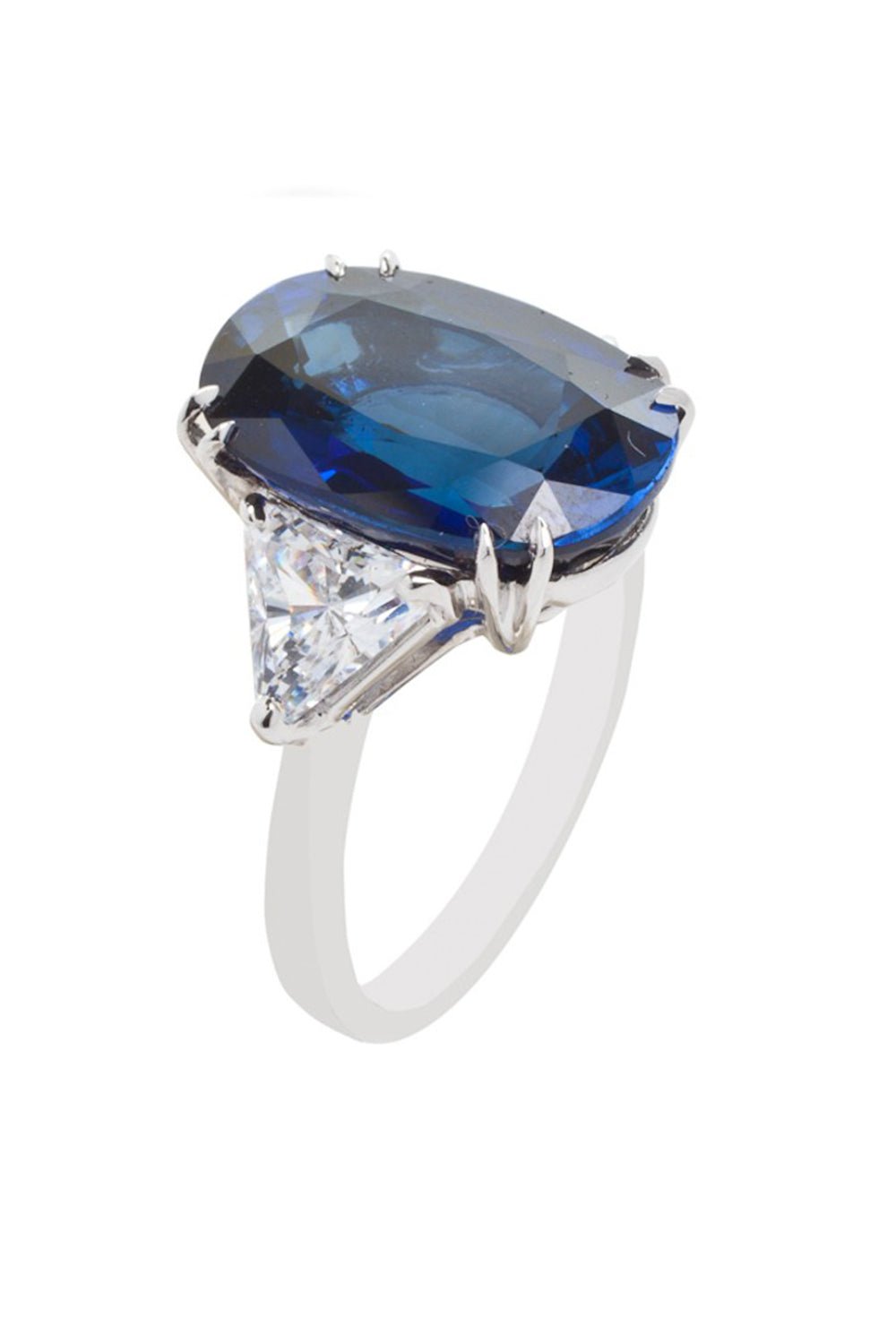 FANTASIA by DESERIO-Oval Trillion Side Ring-WHITE GOLD