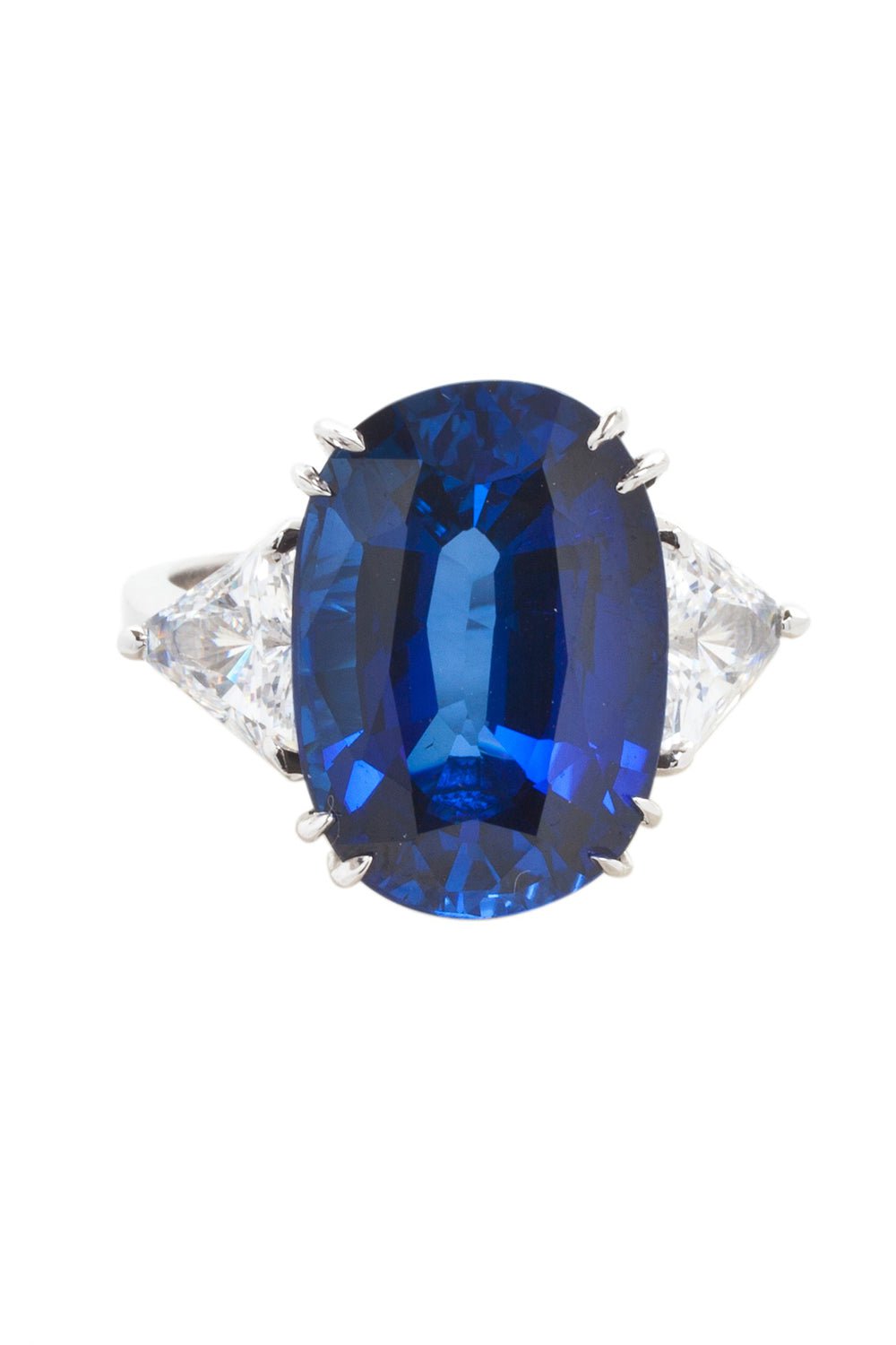 FANTASIA by DESERIO-Oval Trillion Side Ring-WHITE GOLD