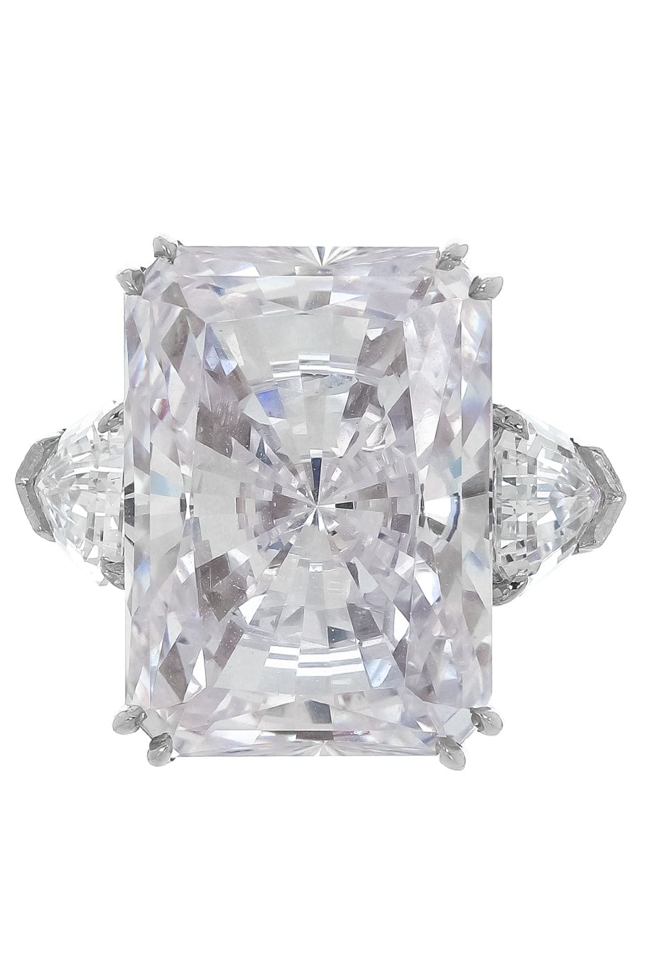 FANTASIA by DESERIO-Radiant Cut Shield Ring-WHITE GOLD