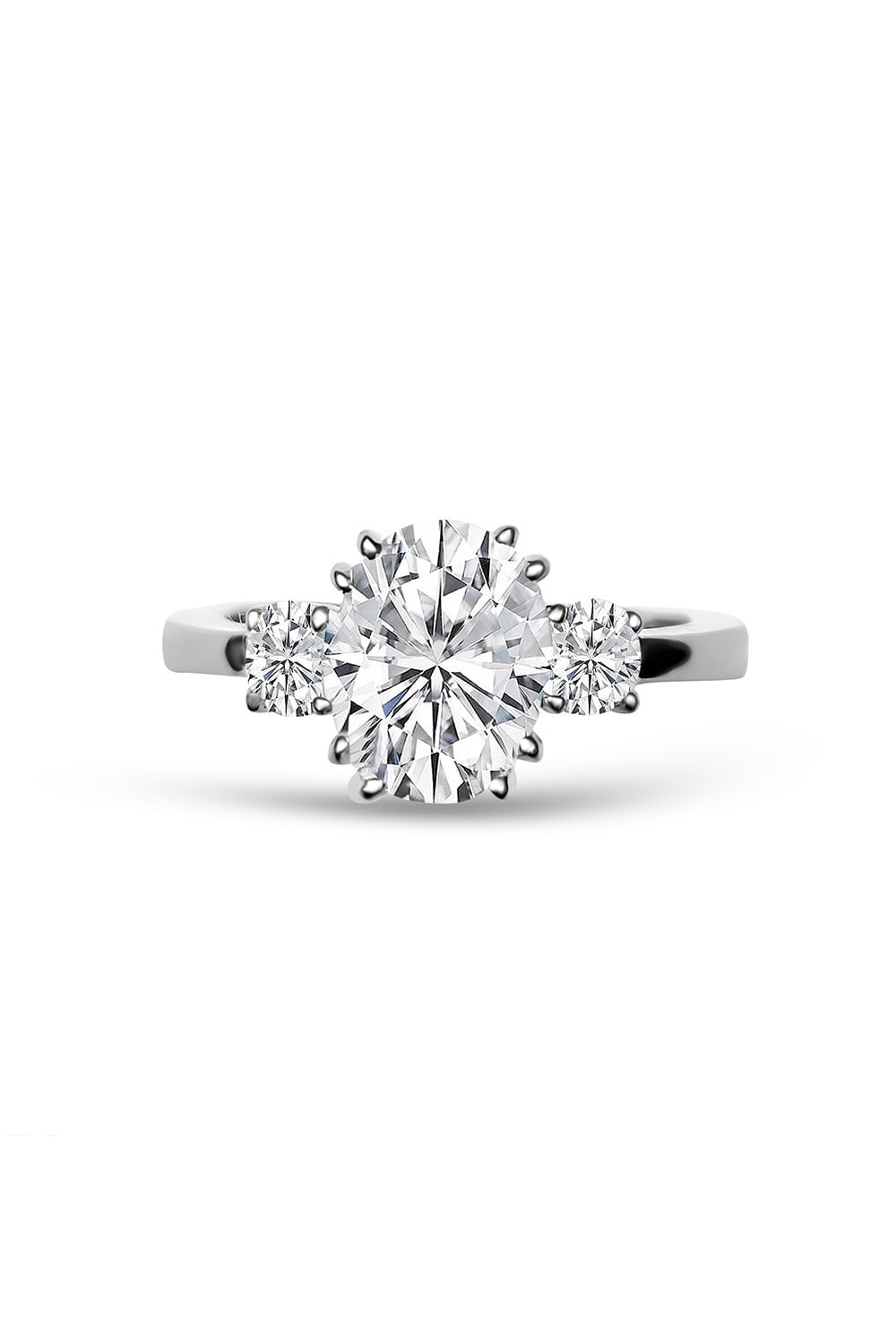 FANTASIA by DESERIO-Three Stone Ring-WHITE GOLD