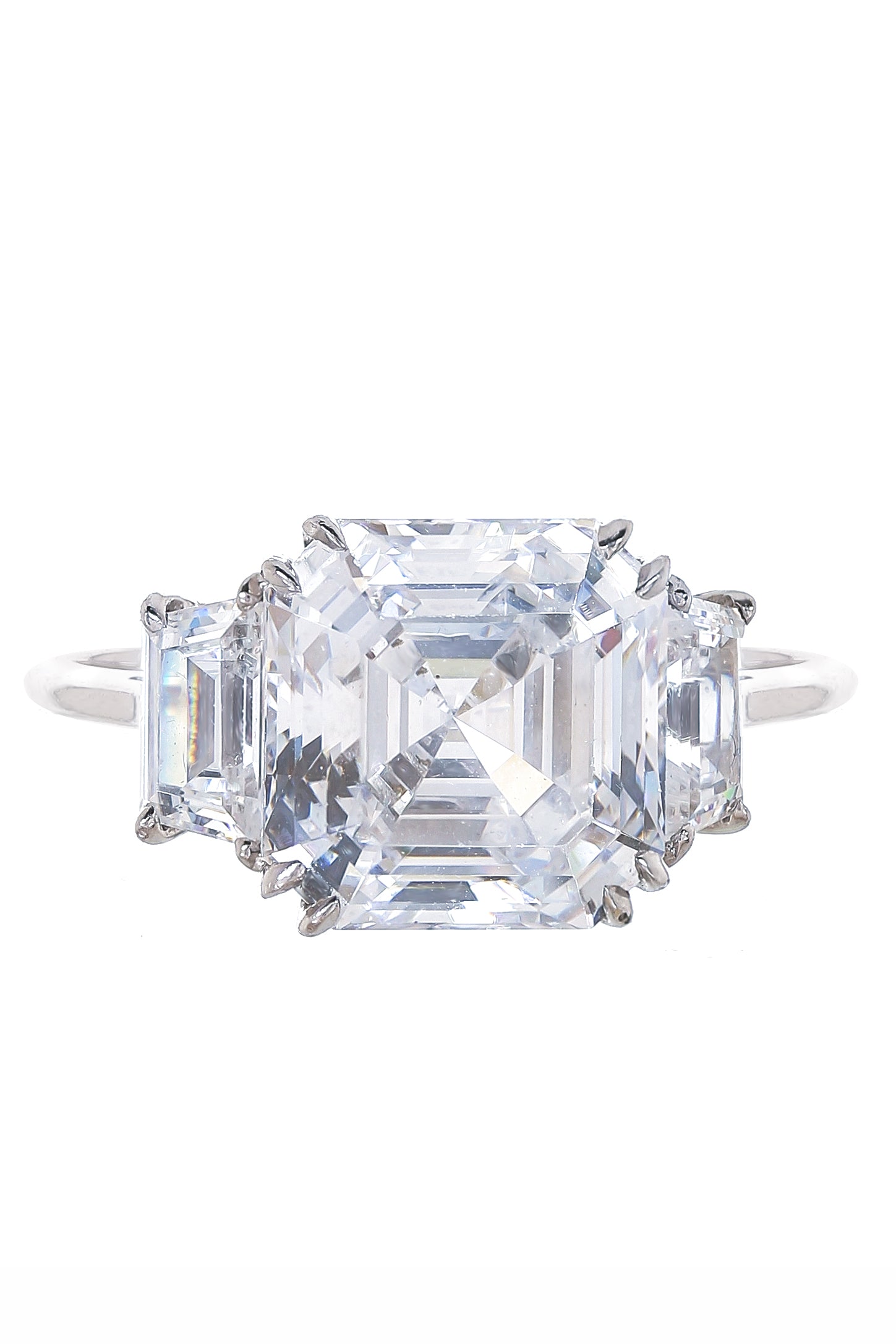11ct Asscher with Trapezoid Sides Ring