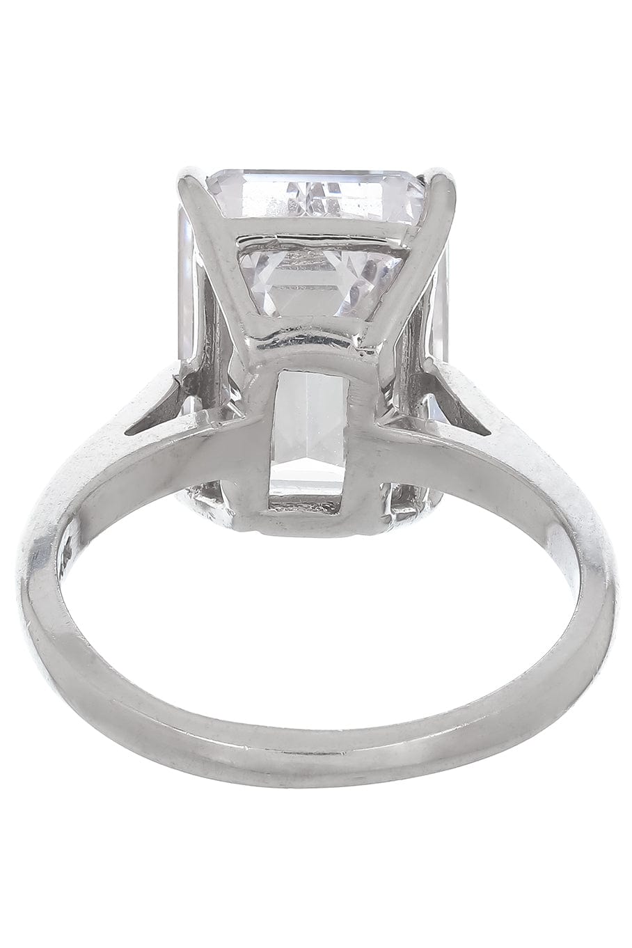 FANTASIA by DESERIO-Emerald Cut Solitaire Ring-WHITE GOLD
