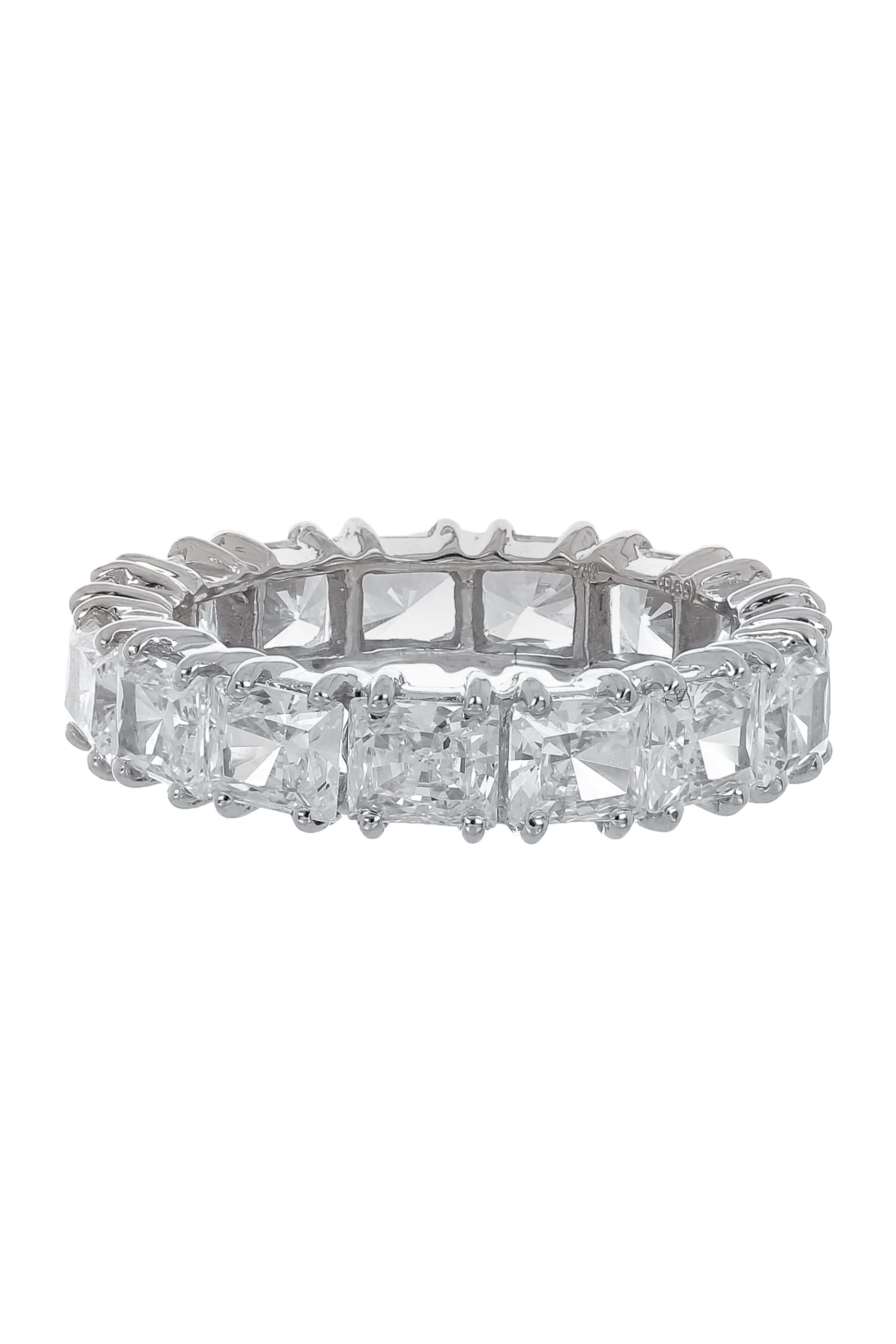 FANTASIA by DESERIO-Princess Cut Eternity Band-WHITE GOLD