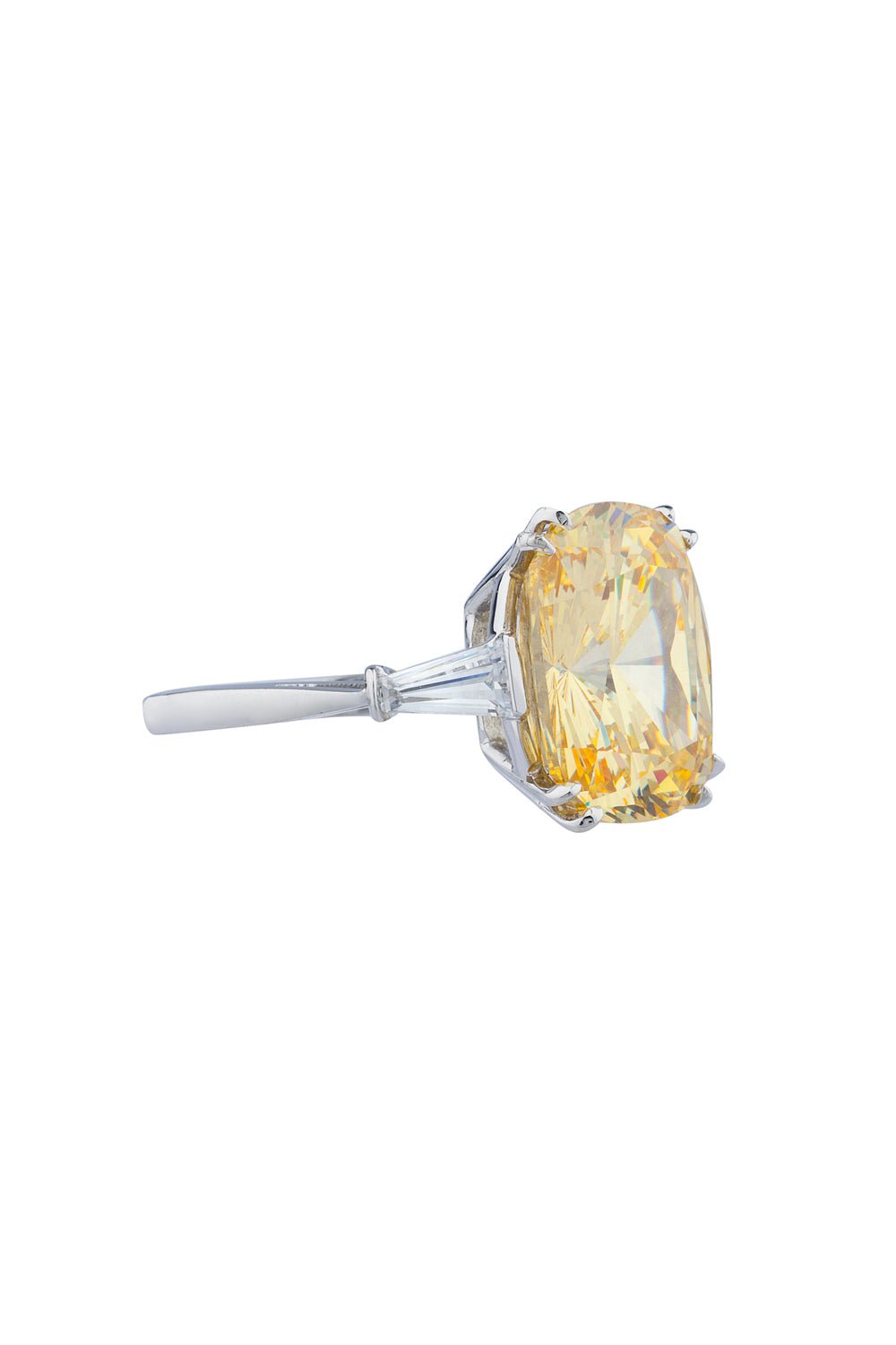 Canary Cushion Baguette Ring JEWELRYBOUTIQUERING FANTASIA by DESERIO   