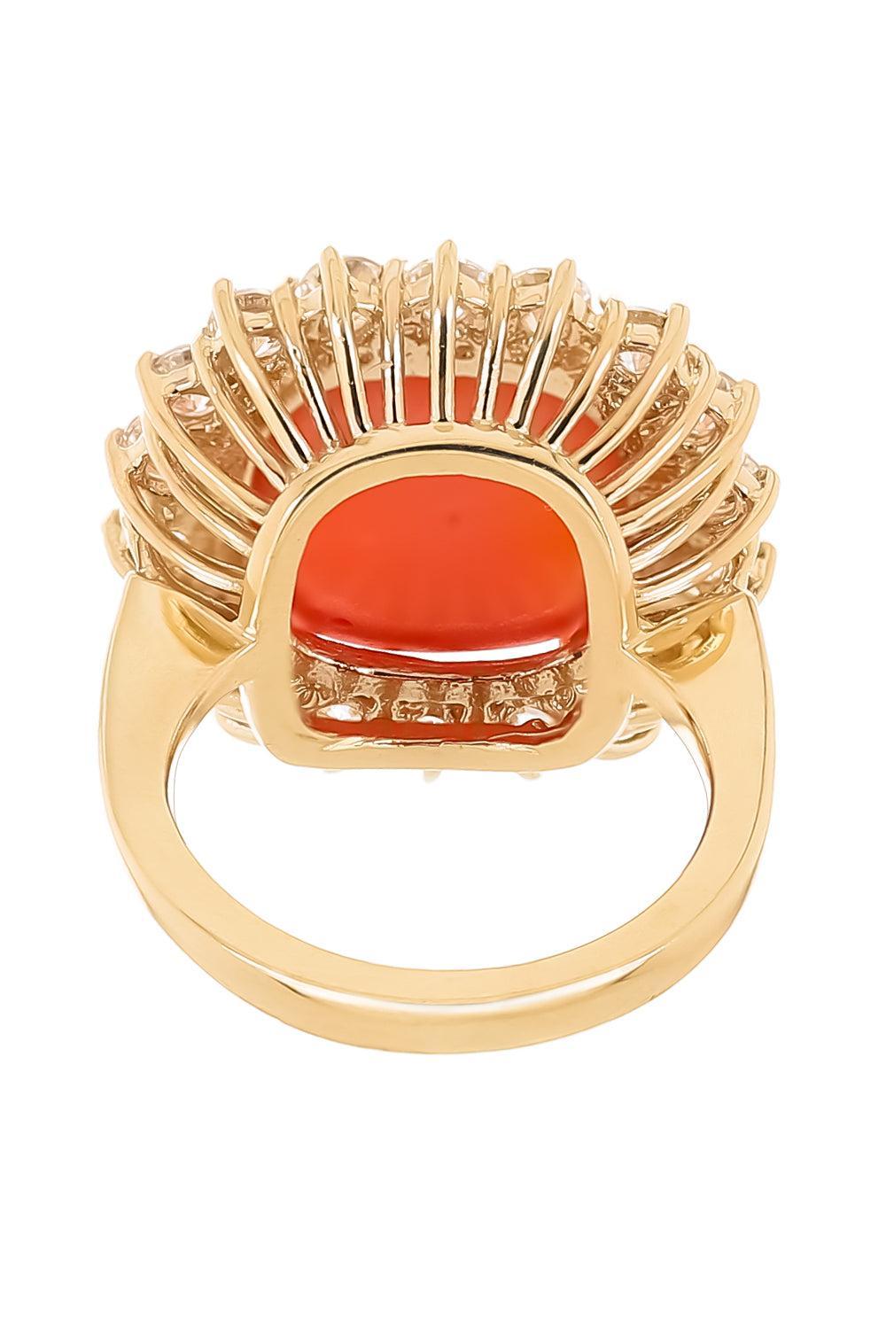 Coral Cushion Ring-YELLOW-6.75-JEWELRYBOUTIQUERING-FANTASIA by DESERIO