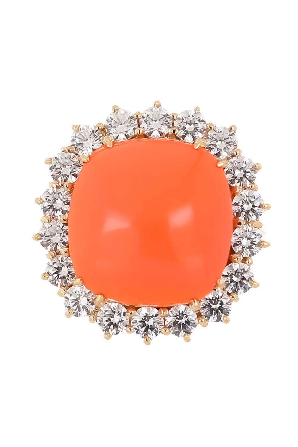 Coral Cushion Ring-YELLOW-6.75-JEWELRYBOUTIQUERING-FANTASIA by DESERIO