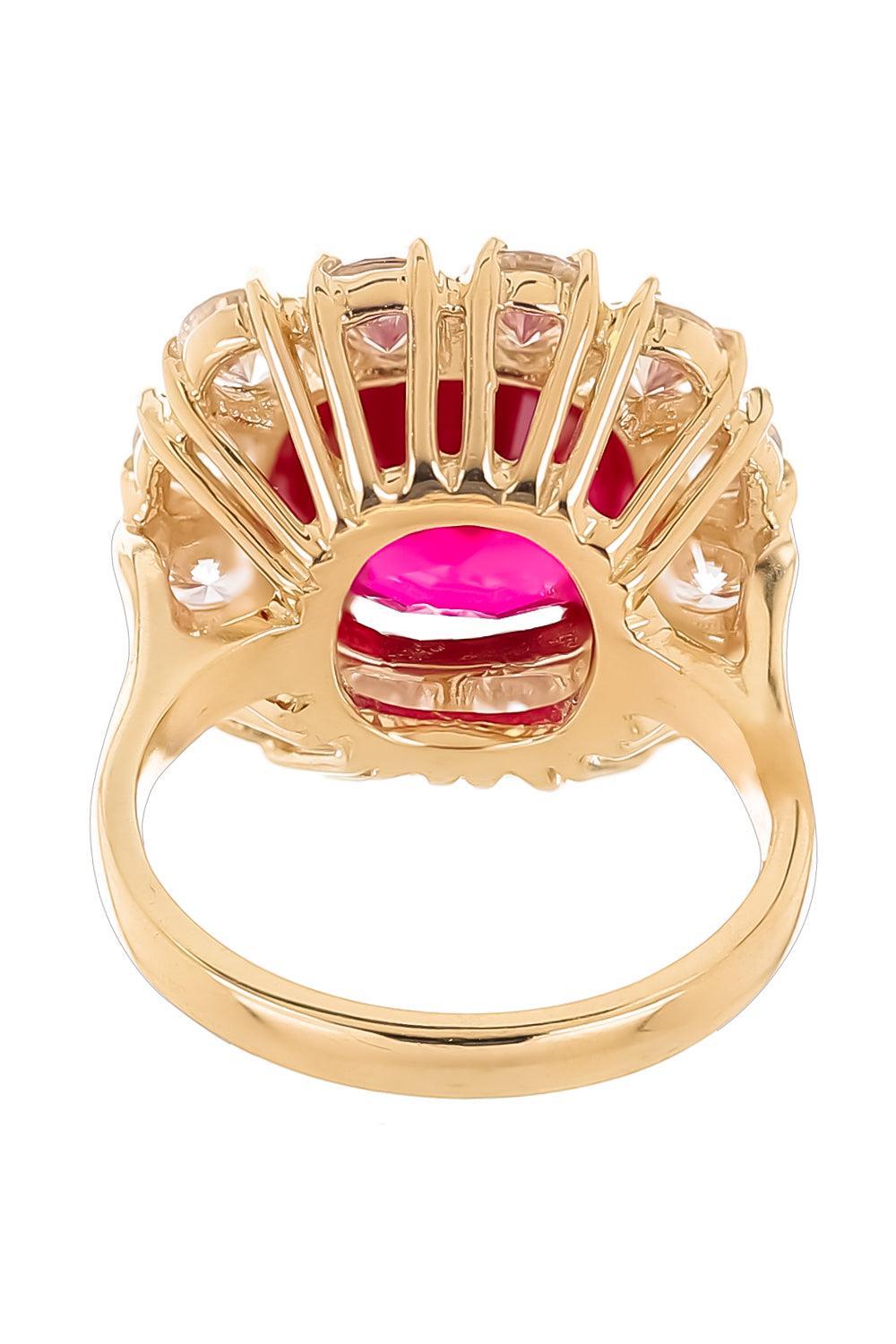 Red Large Cushion Cut Ring