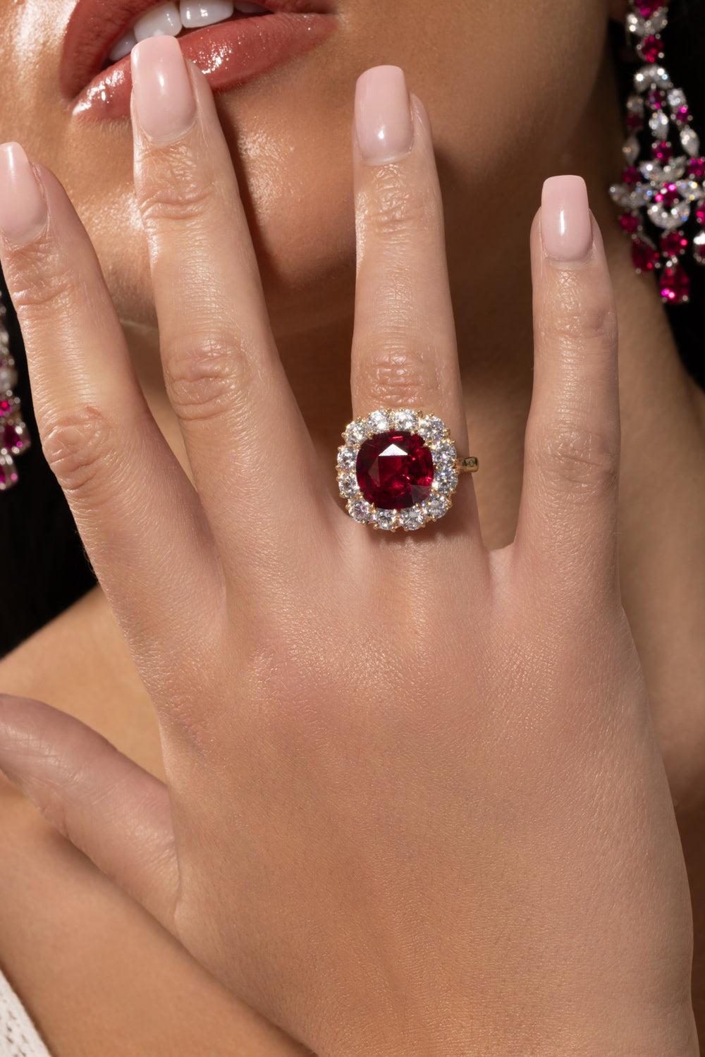 Red Large Cushion Cut Ring-YELLOW-6.75-JEWELRYBOUTIQUERING-FANTASIA by DESERIO