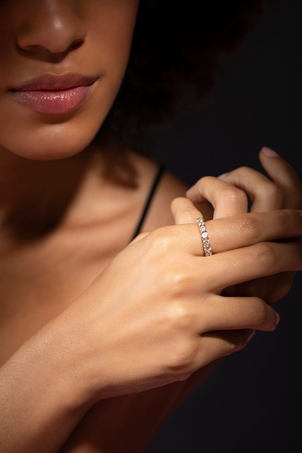 FANTASIA by DESERIO-Small Round Cut Eternity Band-YELLOW GOLD
