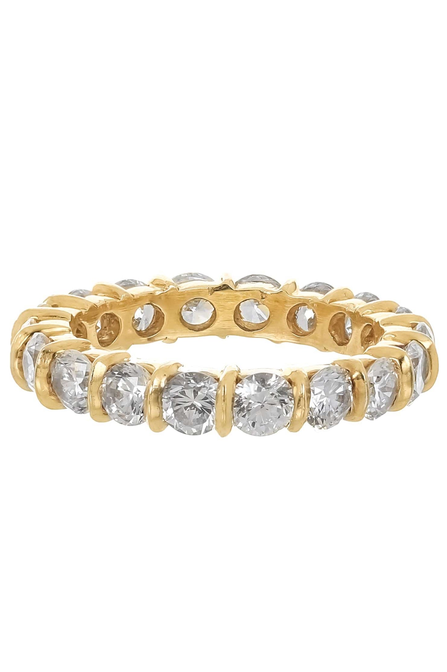 FANTASIA by DESERIO-Small Round Cut Eternity Band-YELLOW GOLD
