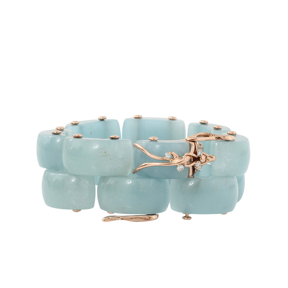 FEDERICA RETTORE-Aquamarine Alba Panthere Bracelet-ROSE GOLD