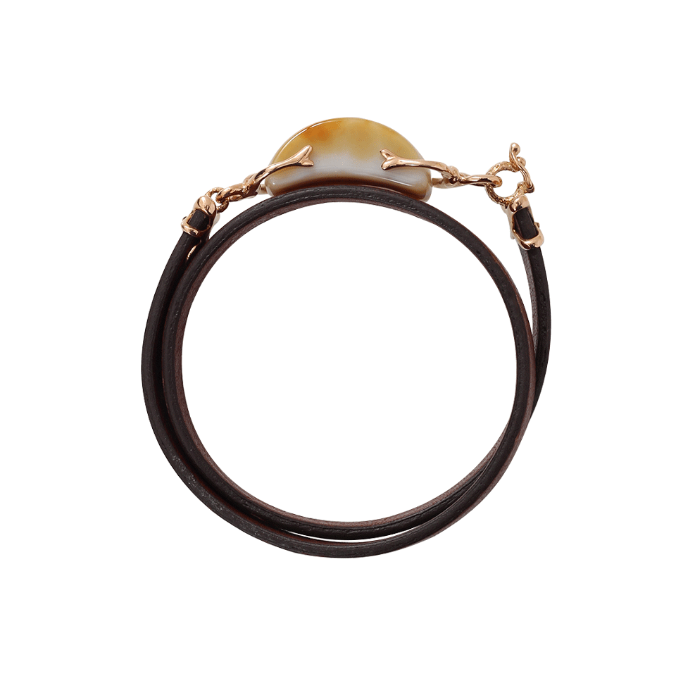 FEDERICA RETTORE-Banded Agate Wrap Bracelet-ROSE GOLD