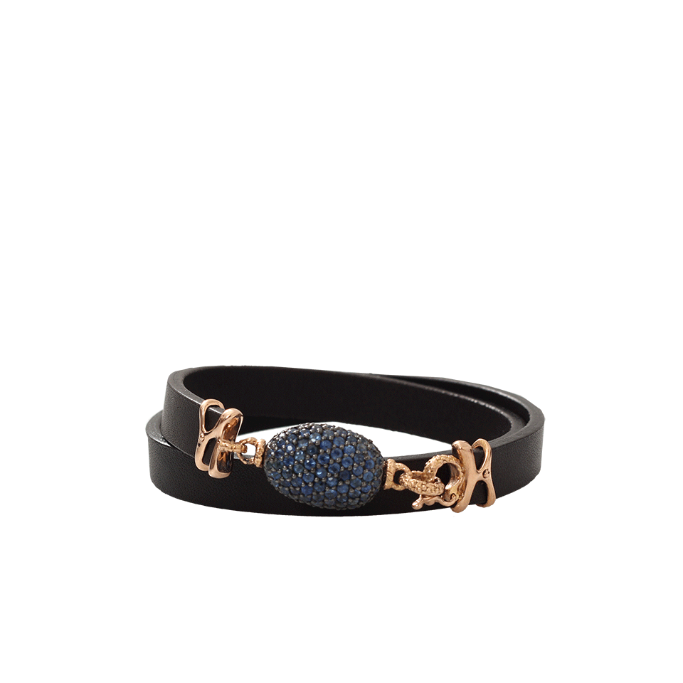 FEDERICA RETTORE-Blue Sapphire Wrap Bracelet-ROSE GOLD