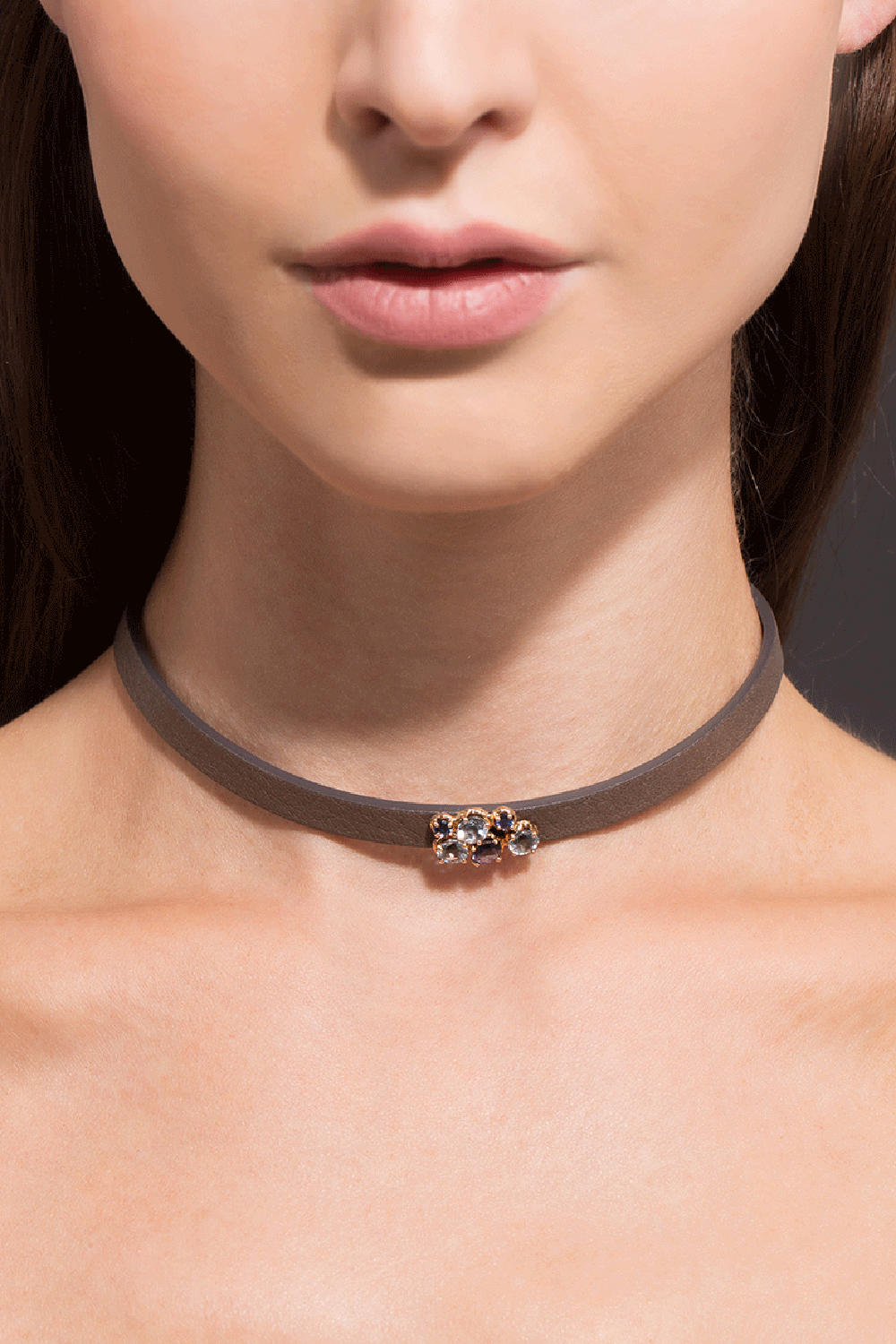 FEDERICA RETTORE-Brilliant Cut Sapphire Leather Wrap Bracelet-ROSE GOLD