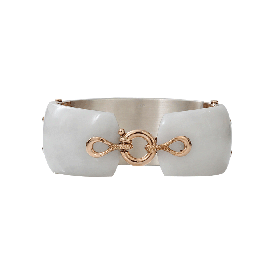FEDERICA RETTORE-Gea Milky Quartz Cuff-ROSE GOLD