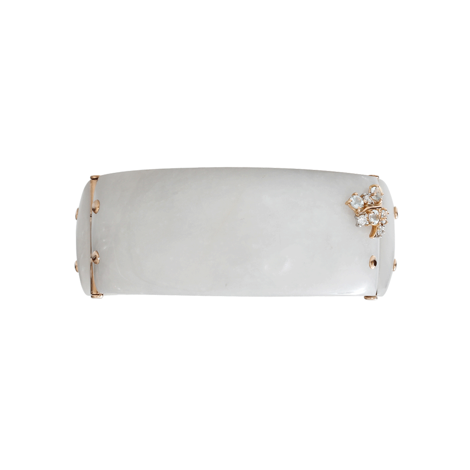 FEDERICA RETTORE-Gea Milky Quartz Cuff-ROSE GOLD