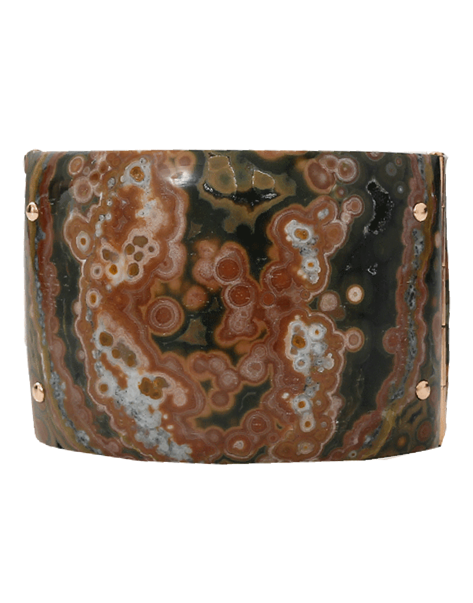 FEDERICA RETTORE-Gea Orbicular Jasper Cuff-ROSE GOLD