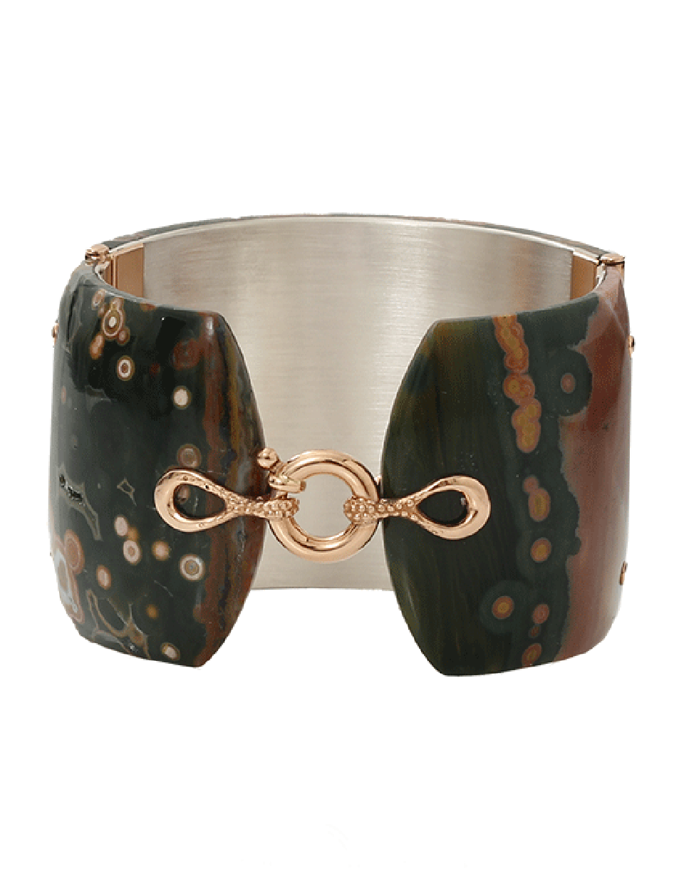 FEDERICA RETTORE-Gea Orbicular Jasper Cuff-ROSE GOLD