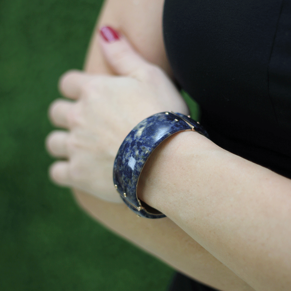 FEDERICA RETTORE-Gea Sodalite Cuff-ROSE GOLD