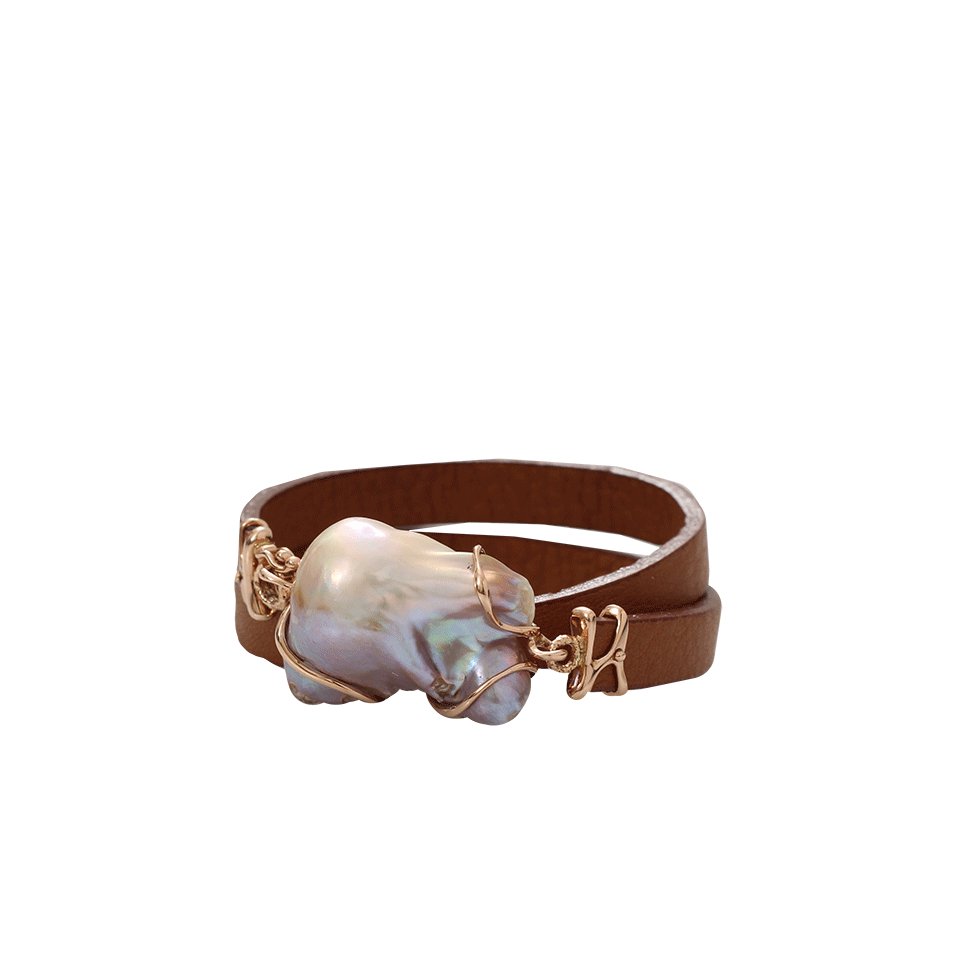 FEDERICA RETTORE-Luce Pearl Wrap Bracelet-ROSE GOLD