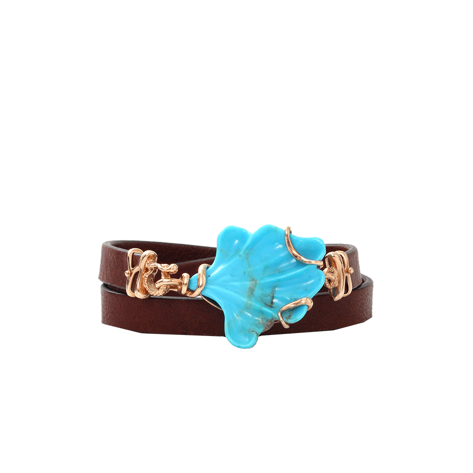 FEDERICA RETTORE-Petalo Leather Wrap Bracelet-ROSE GOLD