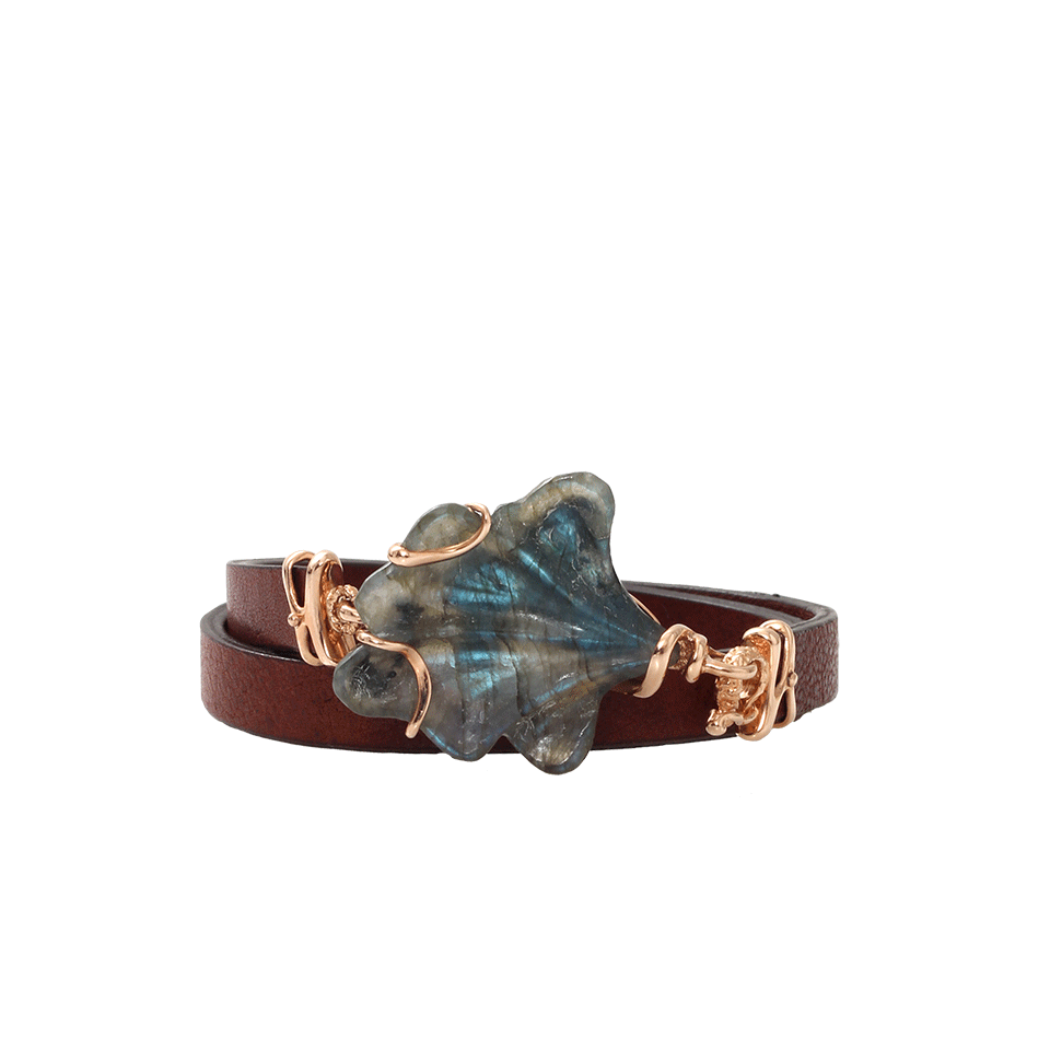 FEDERICA RETTORE-Petalo Leather Wrap Bracelet-ROSE GOLD