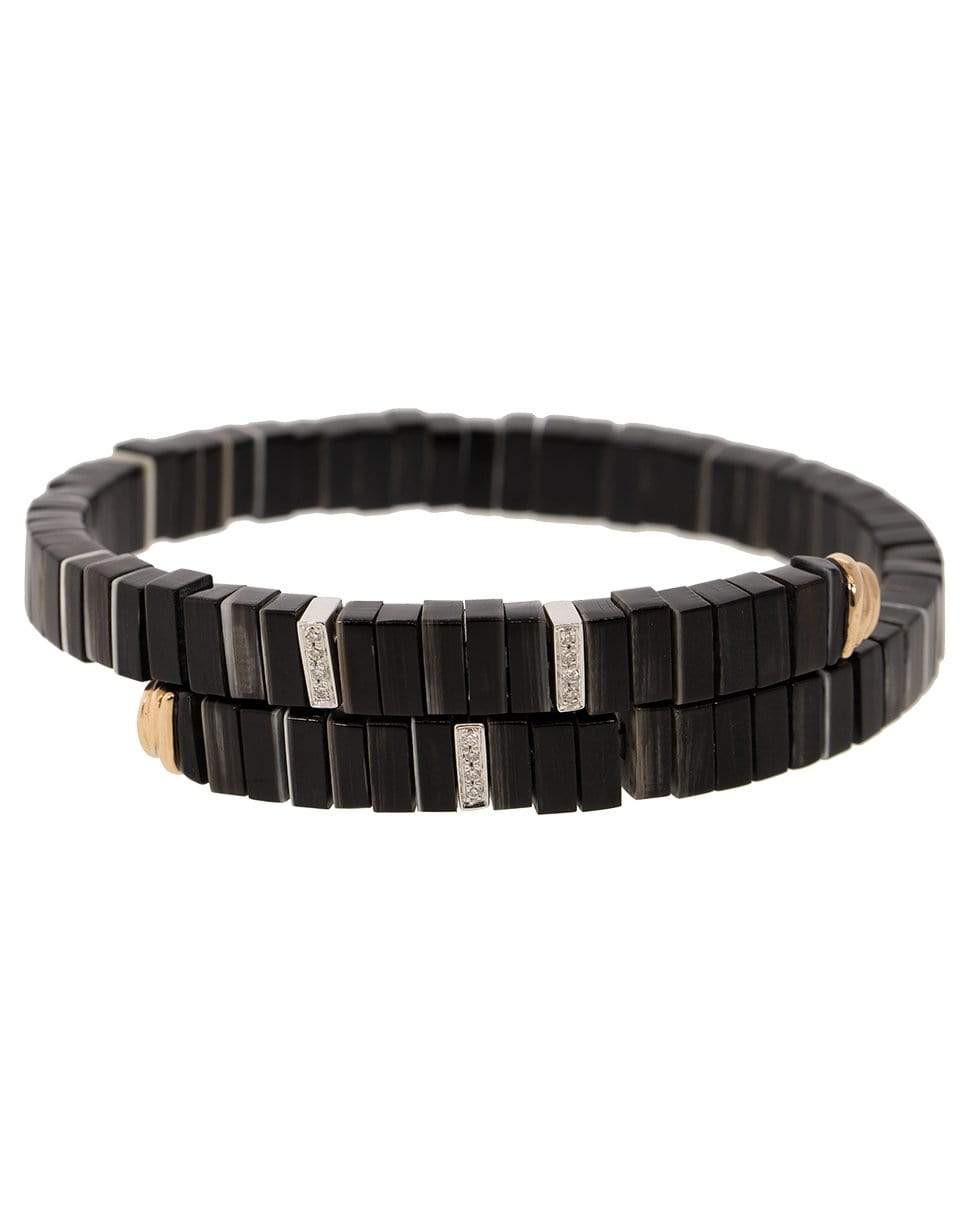 FEDERICA RETTORE-Pop Horn Diamond and Black Zebu Horn Bracelet-ROSE GOLD