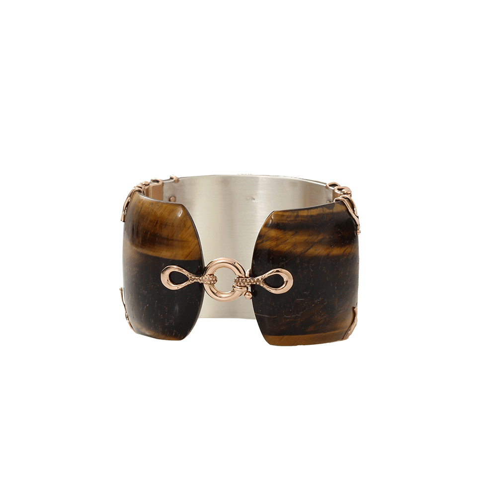 FEDERICA RETTORE-Tigers Eye Cuff Bracelet-ROSE GOLD