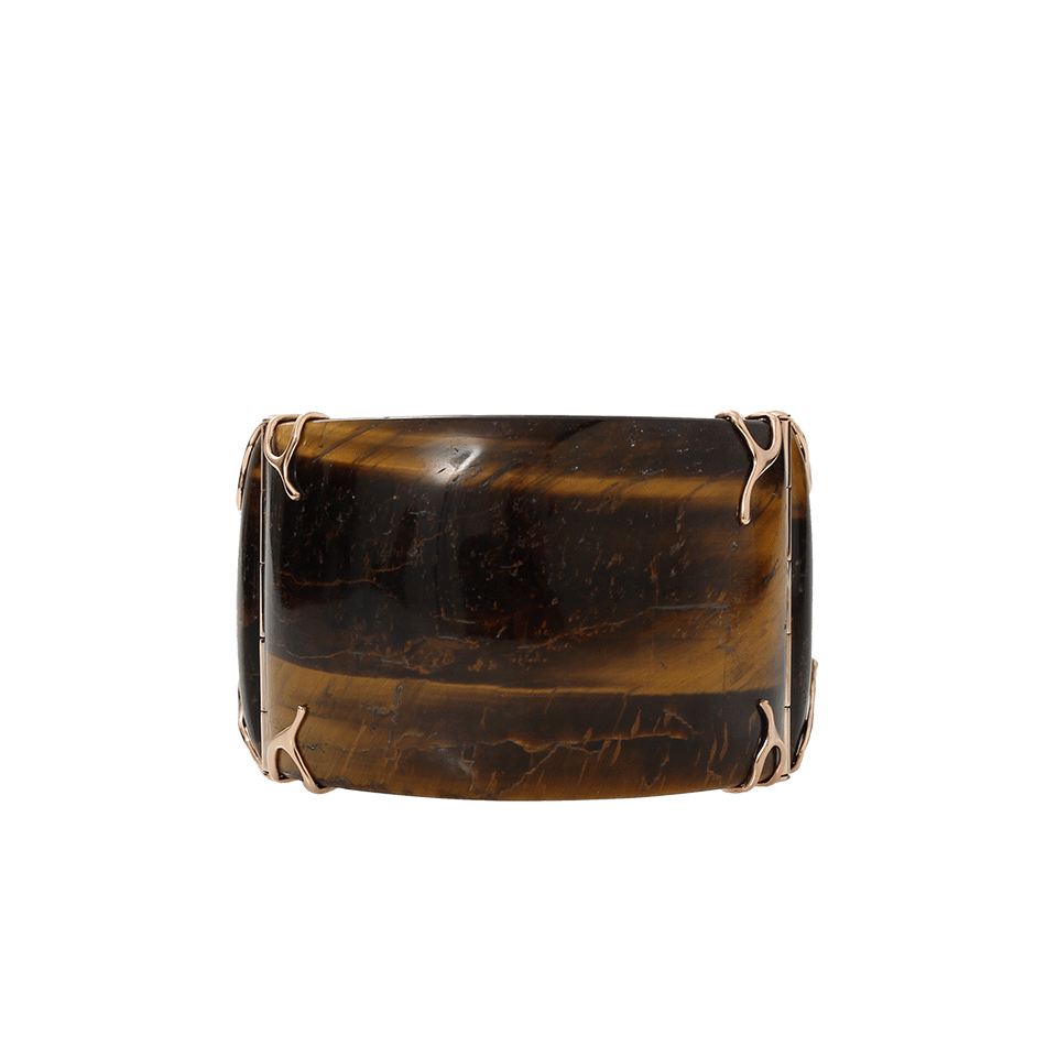 FEDERICA RETTORE-Tigers Eye Cuff Bracelet-ROSE GOLD