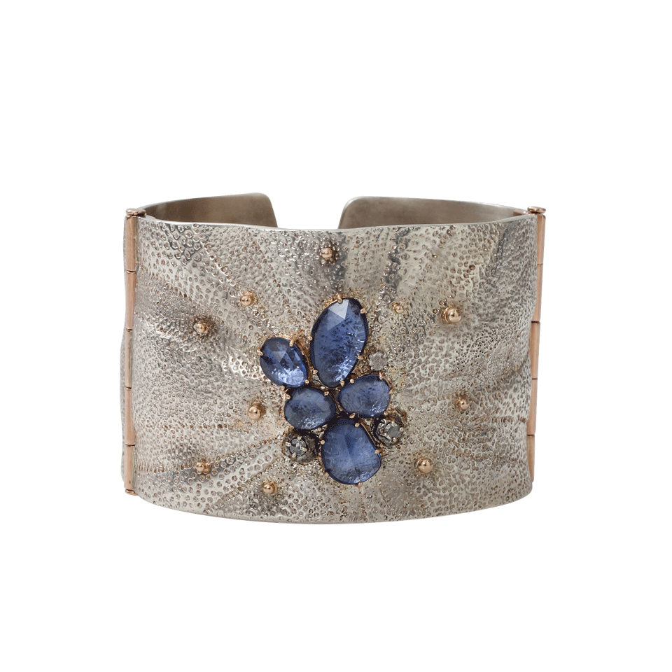 FEDERICA RETTORE-Rose Cut Blue Sapphire Cuff-SILVER