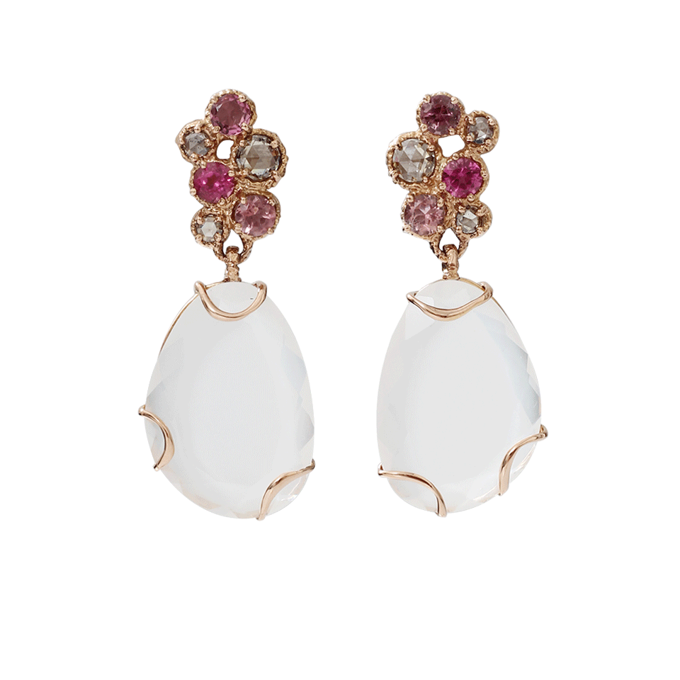 FEDERICA RETTORE-Boccilo Milky Quartz Earrings-ROSE GOLD